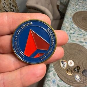 Delta Blue and Red Emblem Coin